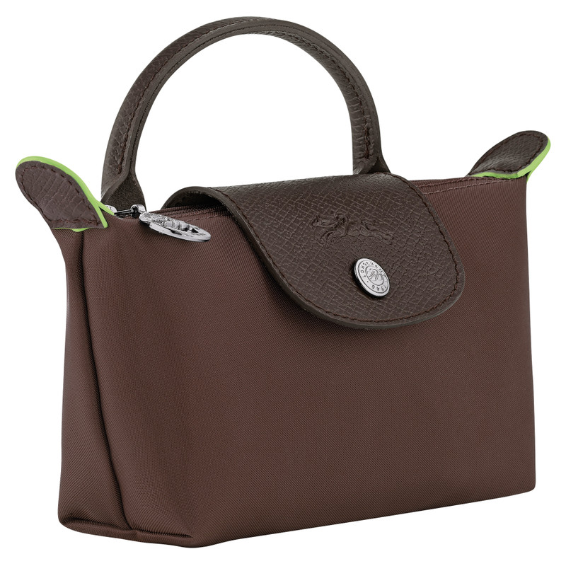 Longchamp Le Pliage Green Pouch with handle Mocha - Recycled canvas outlook