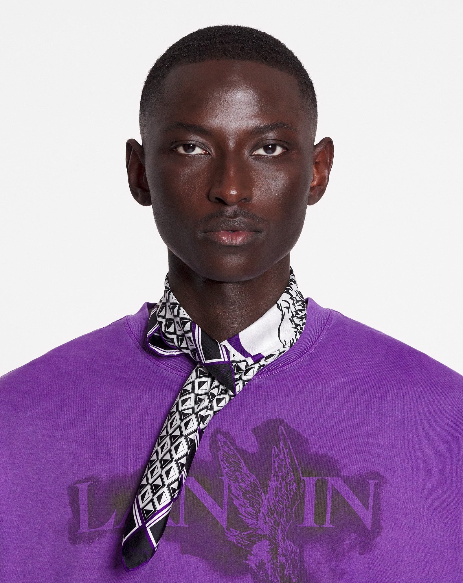 LANVIN X FUTURE SCARF EAGLE PRINT AND SILK TRIANGLES - 2