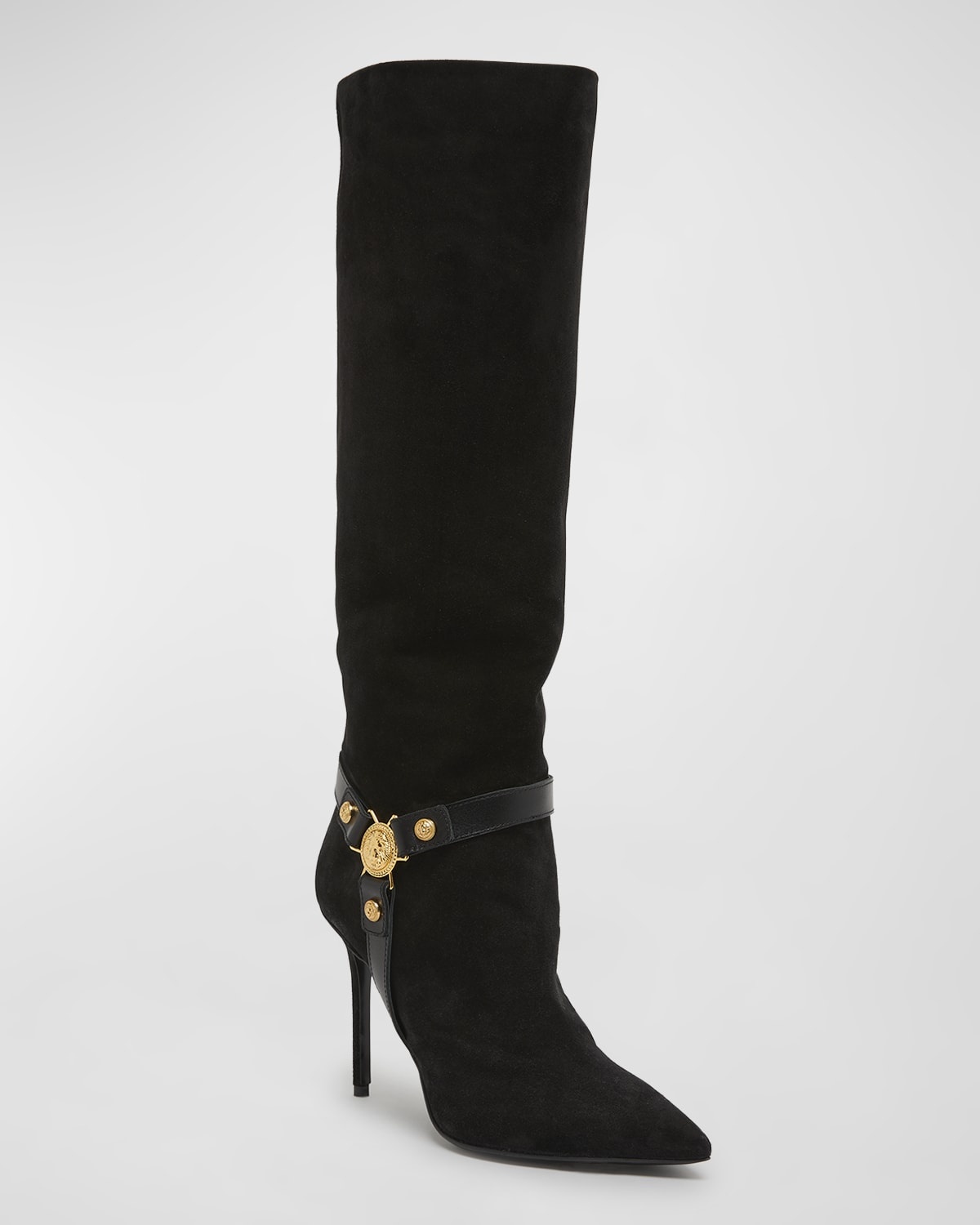 Eva Suede Harness Knee Boots - 3