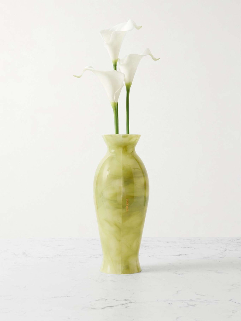 Florence marbled acrylic clutch Light green 1