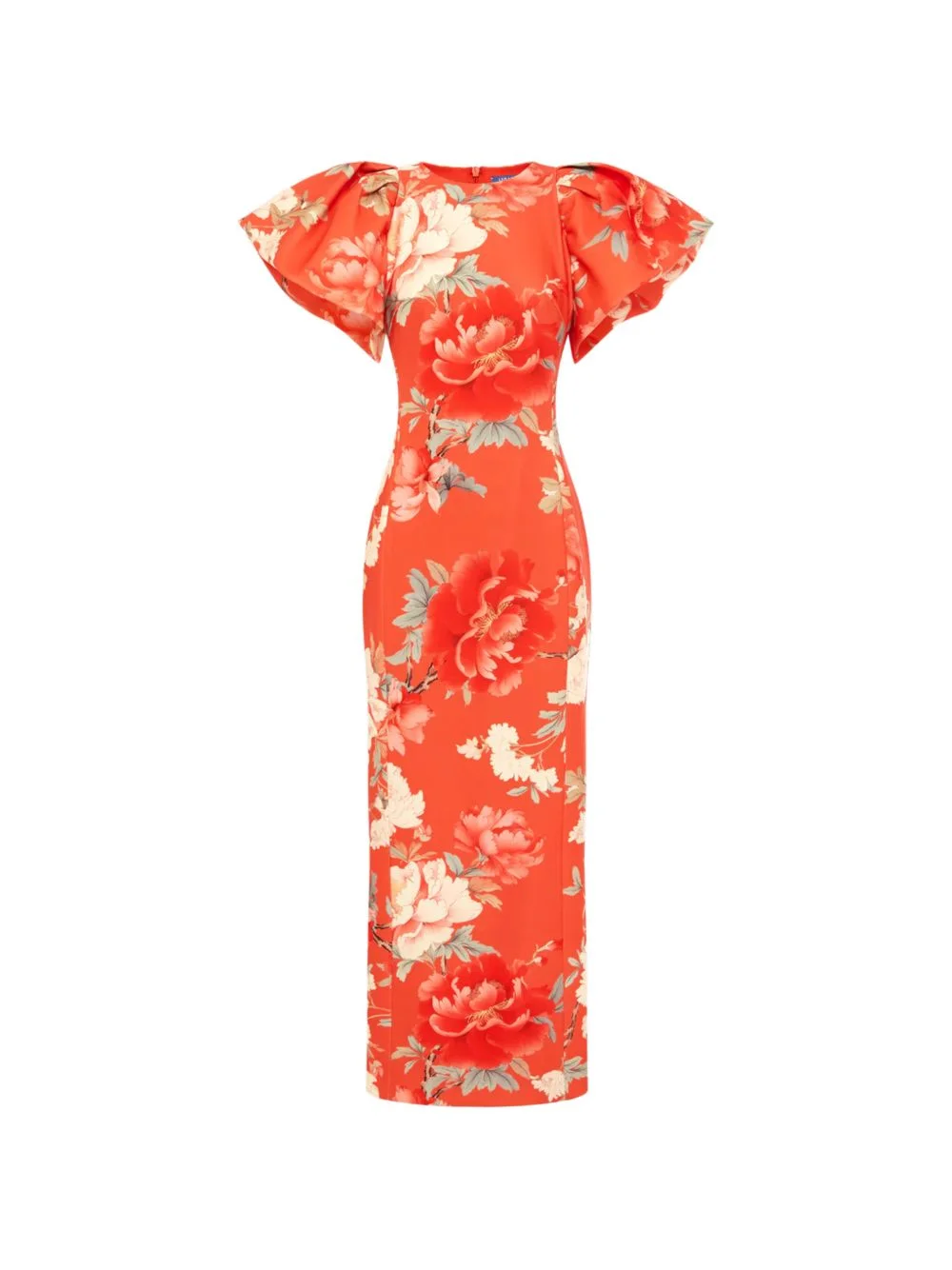 Lucinda floral puffed-sleeves midi dress - 1