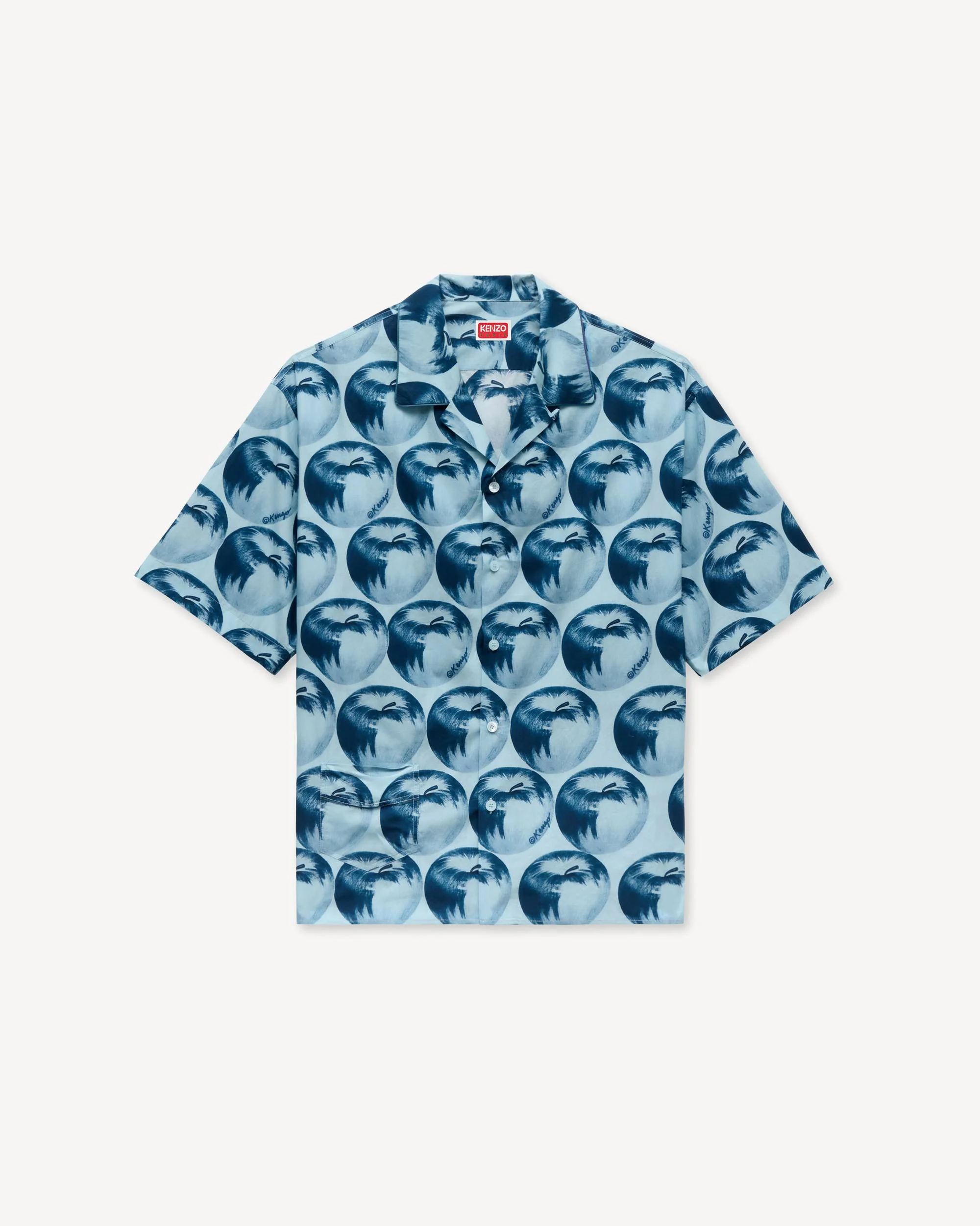 'KENZO Apple Pop' haiwaiian short sleeve shirt in cotton - 1