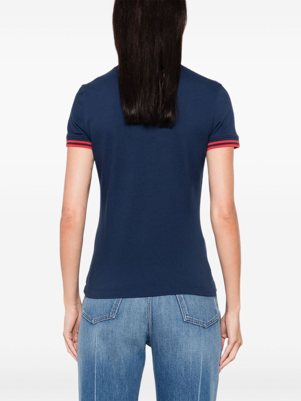 cherry-embellished polo top - 4