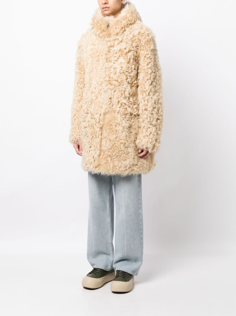 faux-fur hooded coat - 3