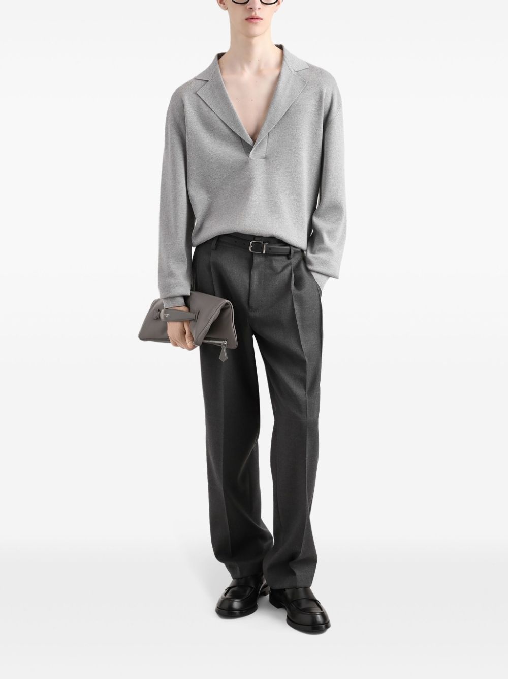 notch-collar jumper - 2