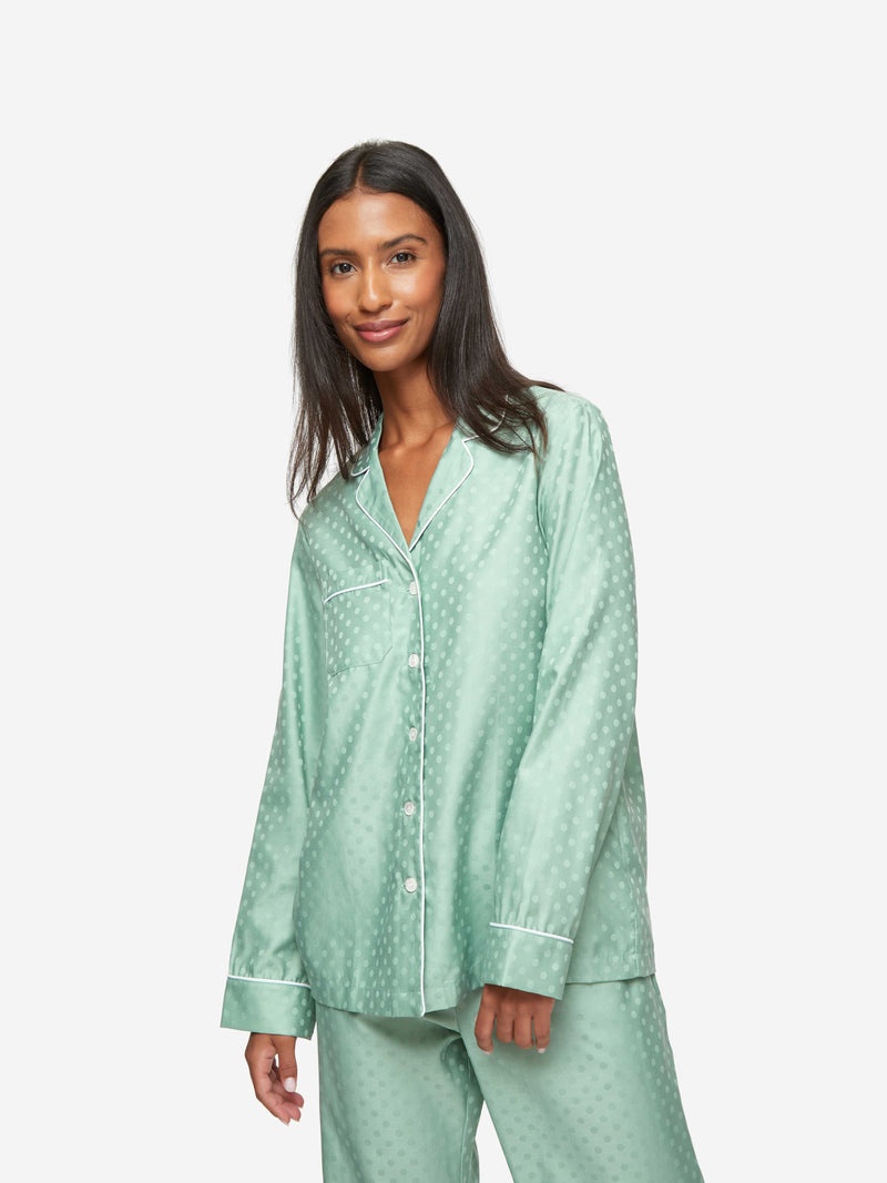 Women's Pyjamas Kate Cotton Jacquard Green - 5