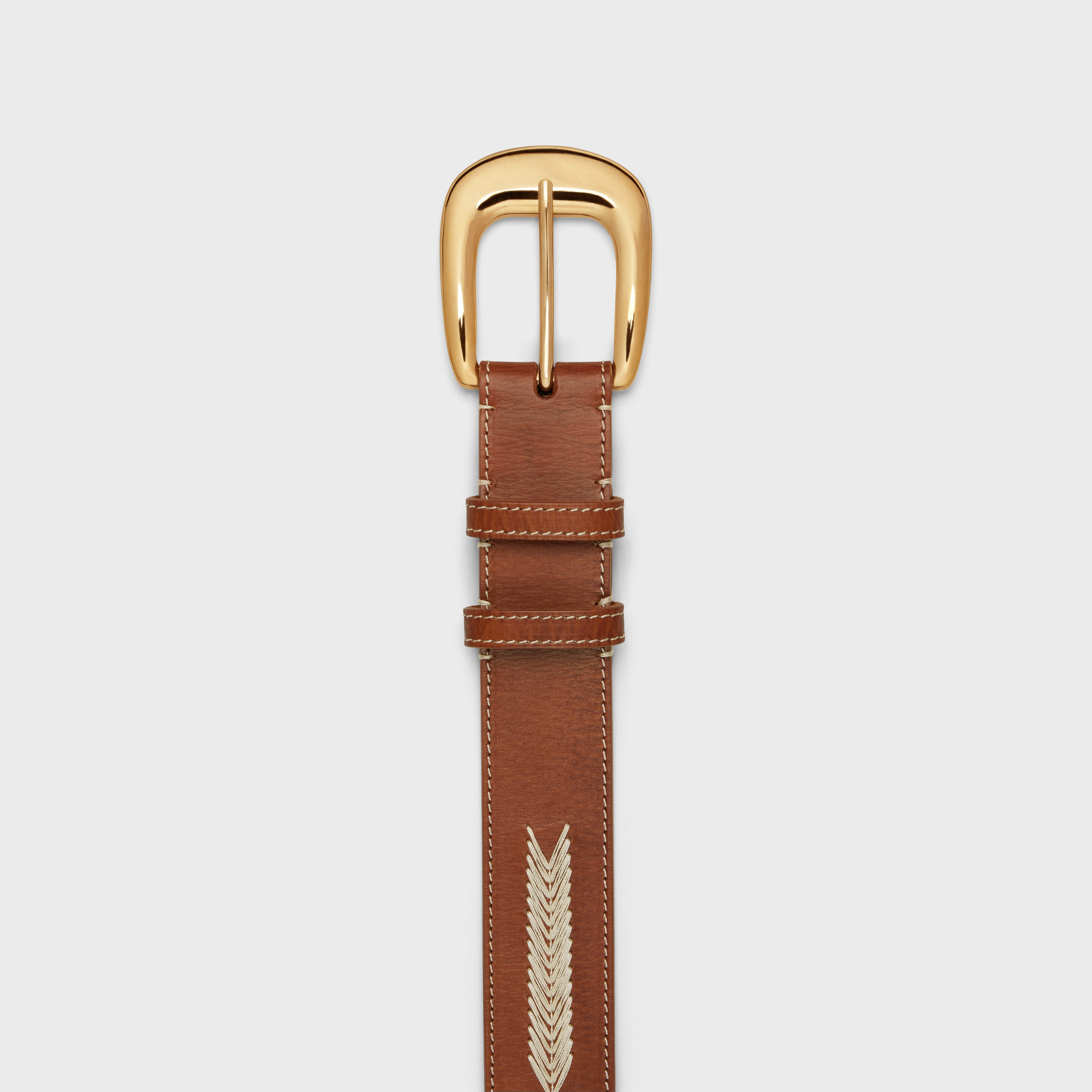 LARGE WESTERN BELT in VINTAGE CALFSKIN WITH TRIOMPHE EMBROIDERY - 2