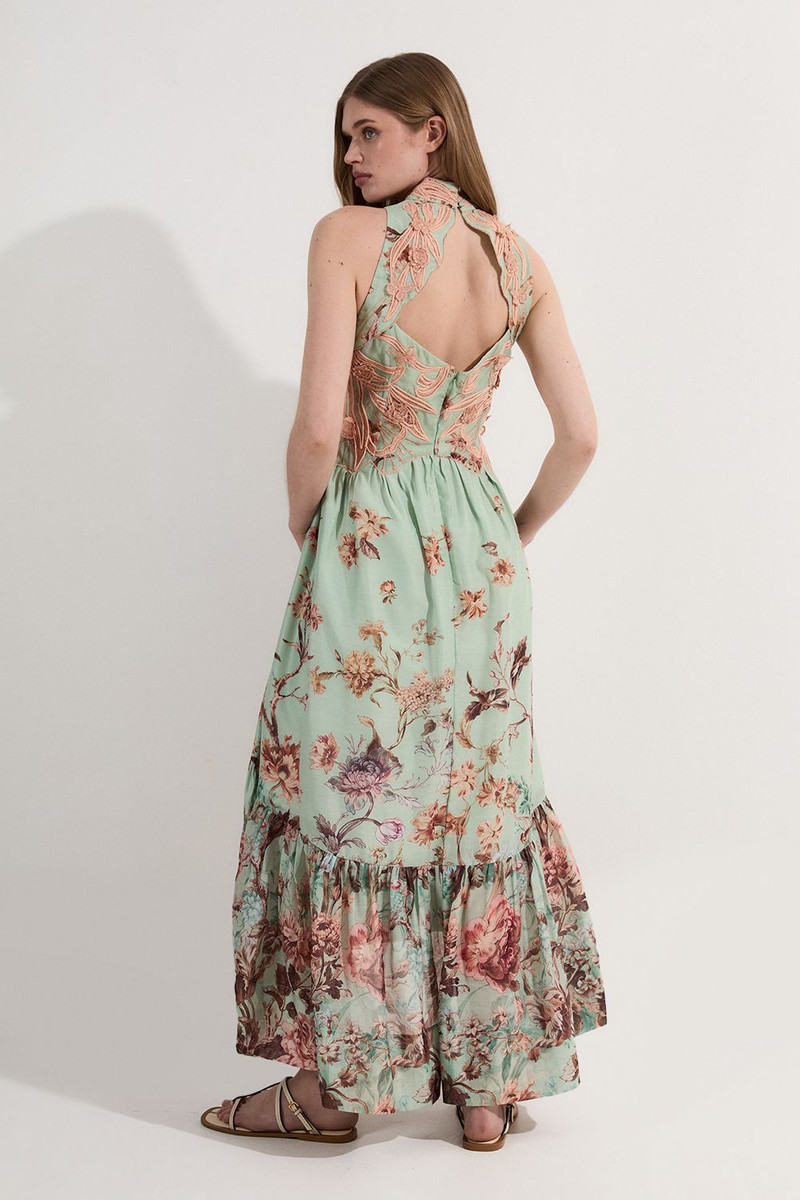 Floral Applique Lace Maxi Dress 5