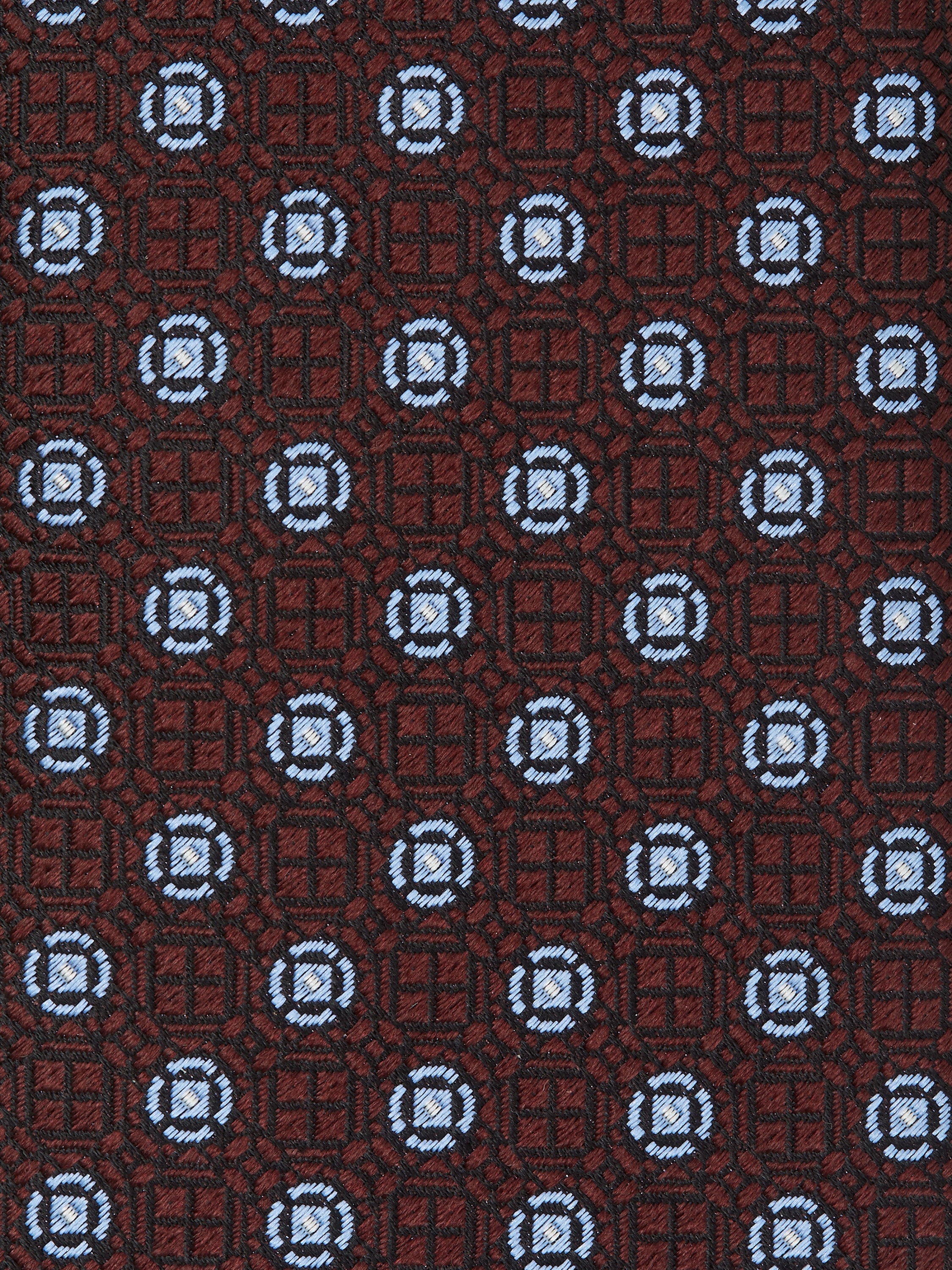 BURGUNDY PRINTED SILK 5 PIEGHE TIE - 2