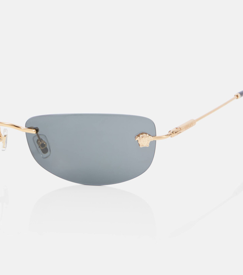 VERSACE Damier Plaque rectangular sunglasses outlook