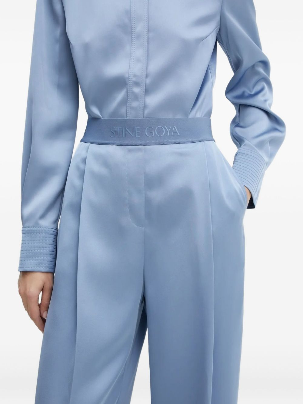pleated wide-leg trousers - 3