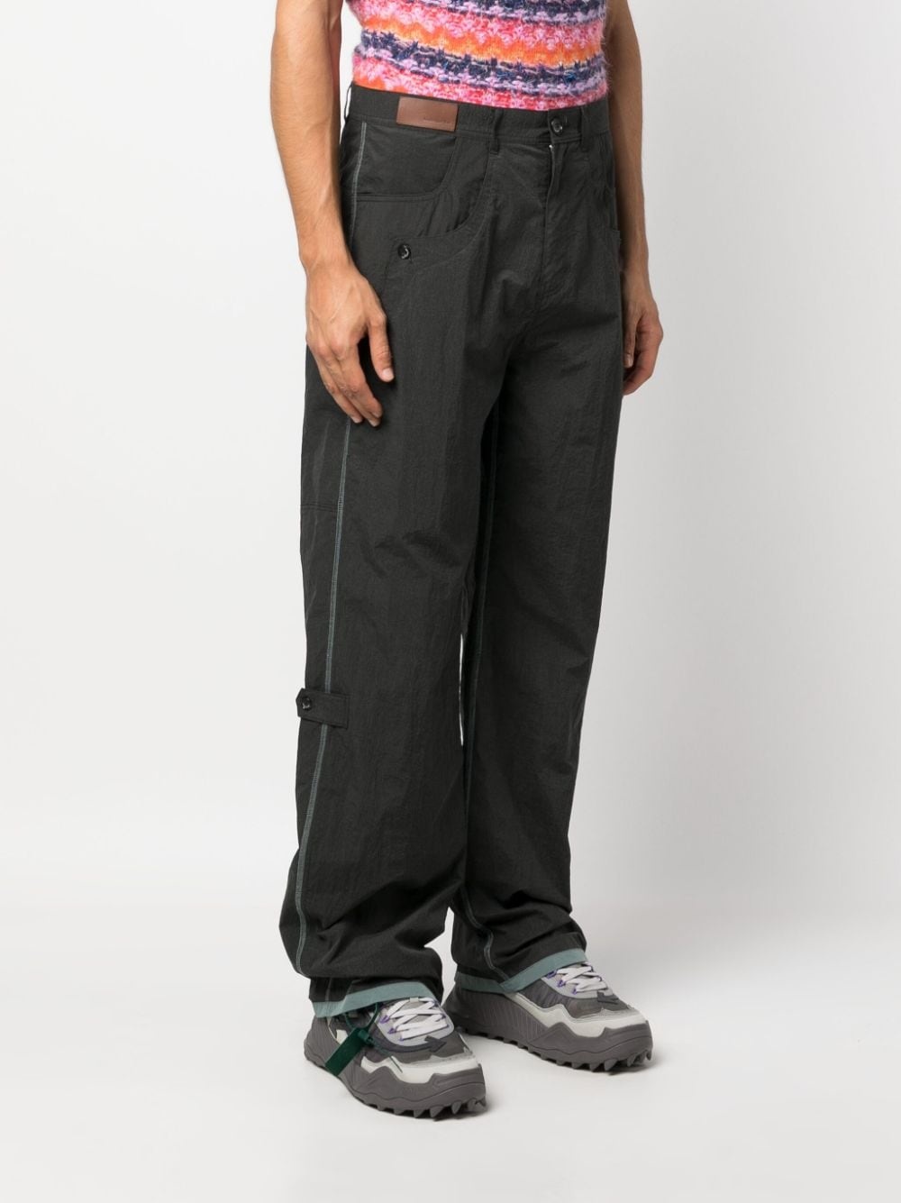 multi-pocket straight-leg trousers - 3