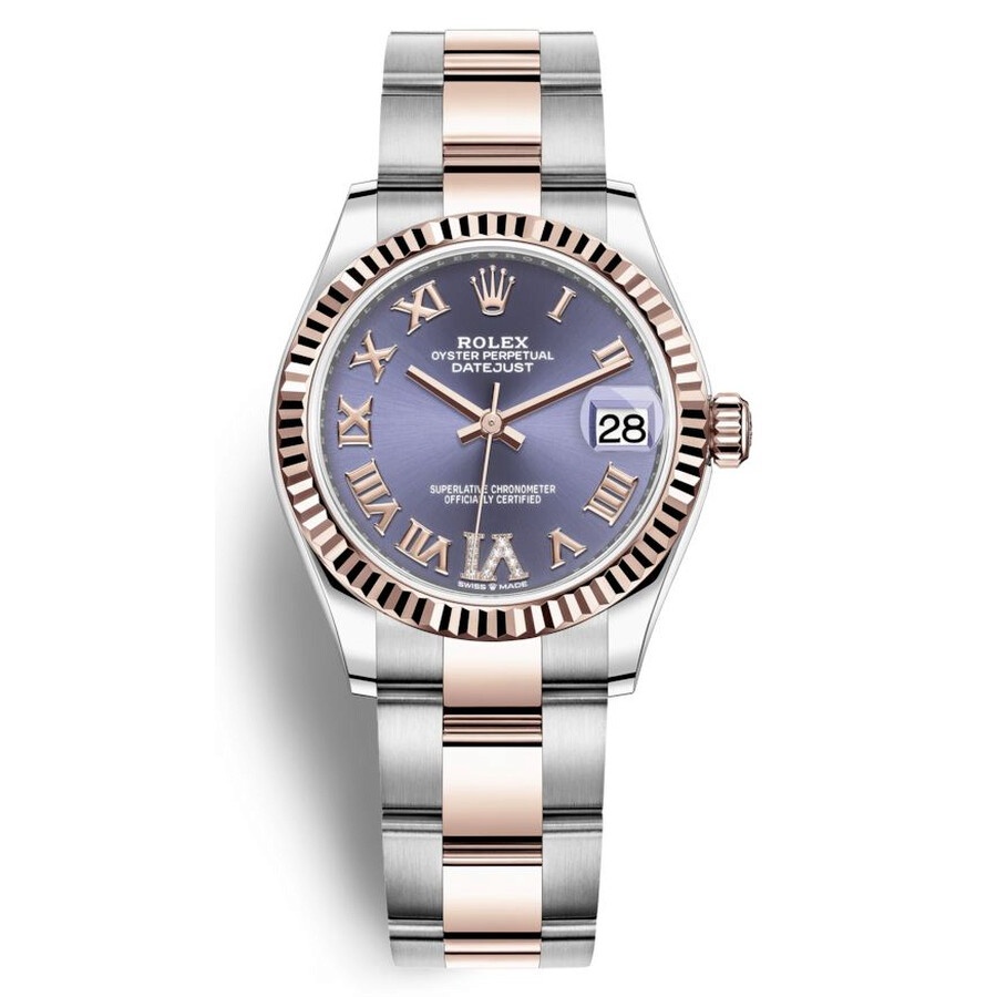 Rolex Datejust 31 Aubergine Diamond Dial Automatic Ladies Steel and 18kt Everose Gold Oyster Watch 2 - 1