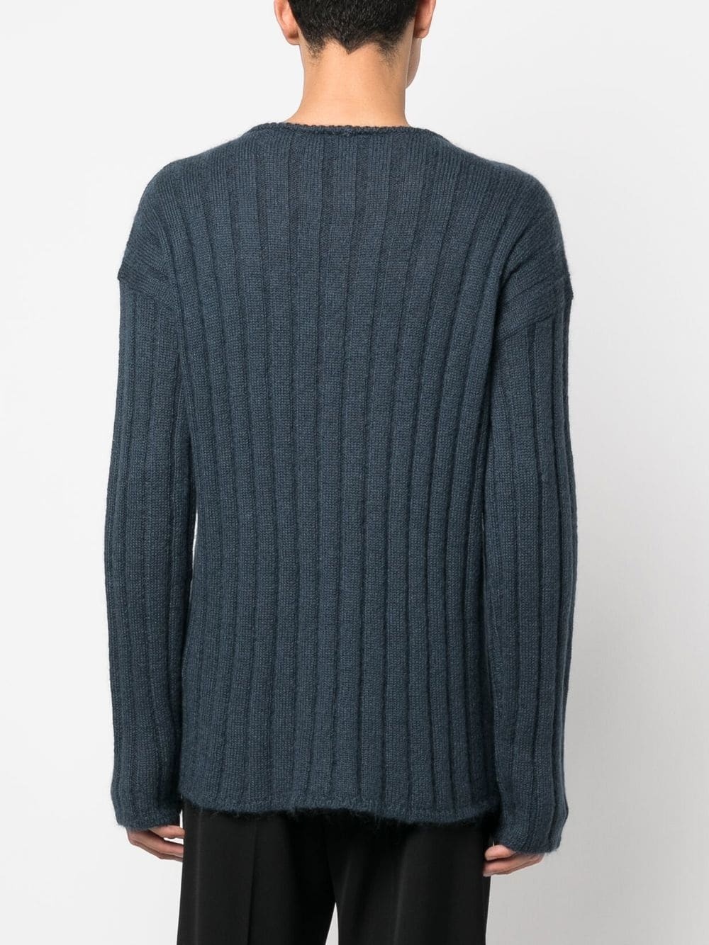 ribbed knit mohair-wool blend jumper - 4