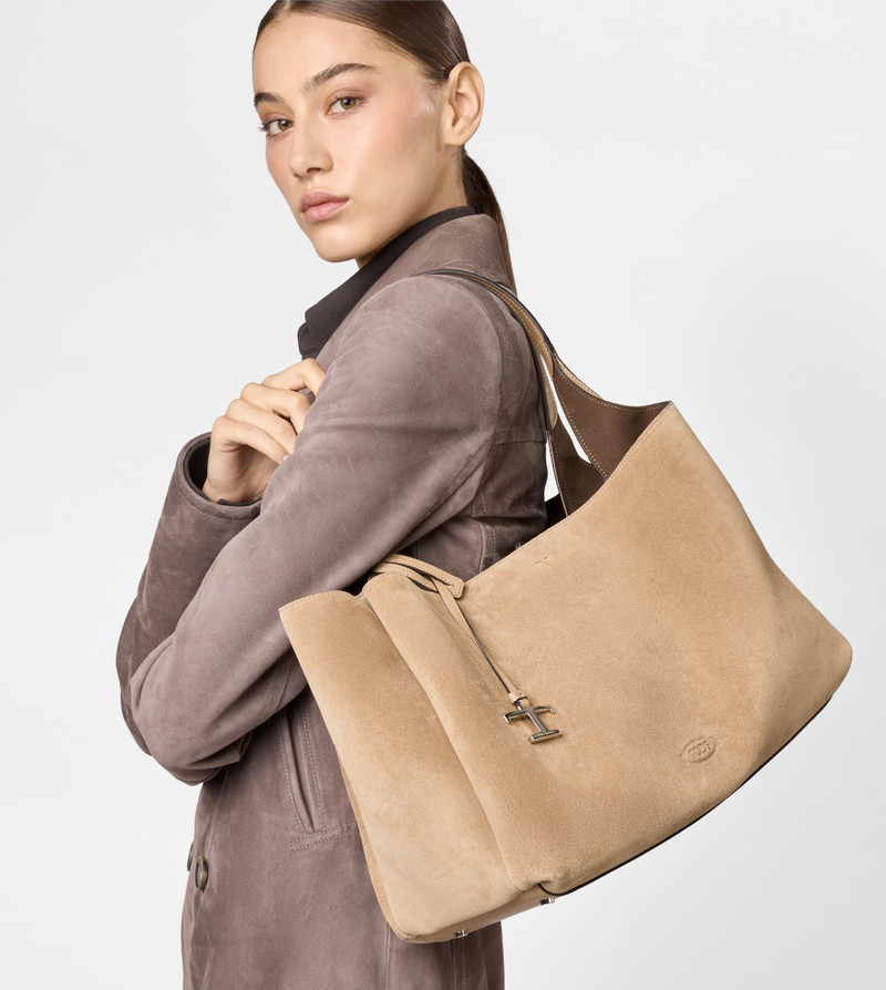 Tod's TOD'S BAG IN SUEDE MEDIUM - BROWN outlook