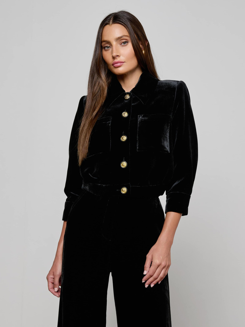 L'AGENCE Jia Velvet Jacket outlook