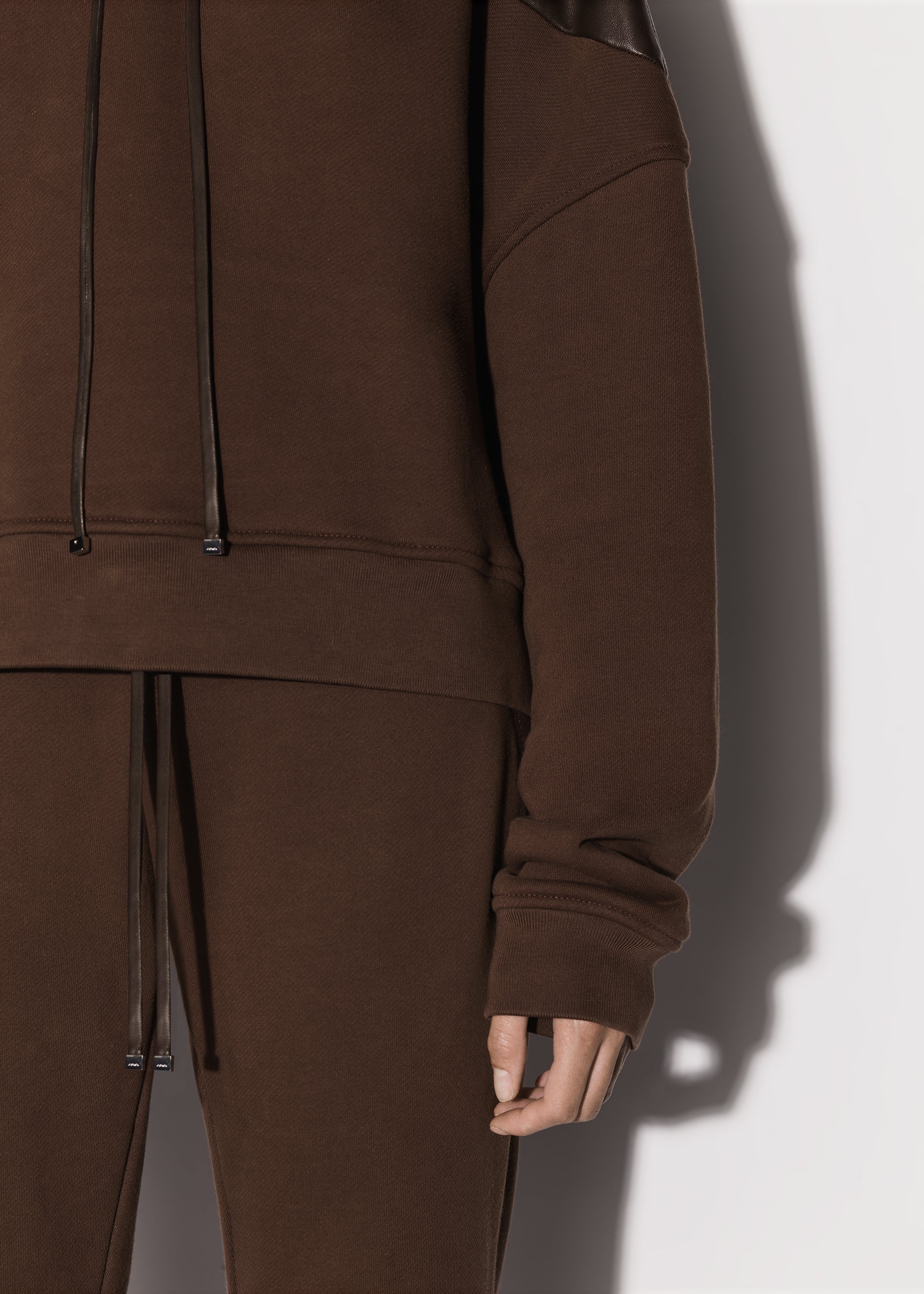 LEATHER HYBRID HOODIE - 7