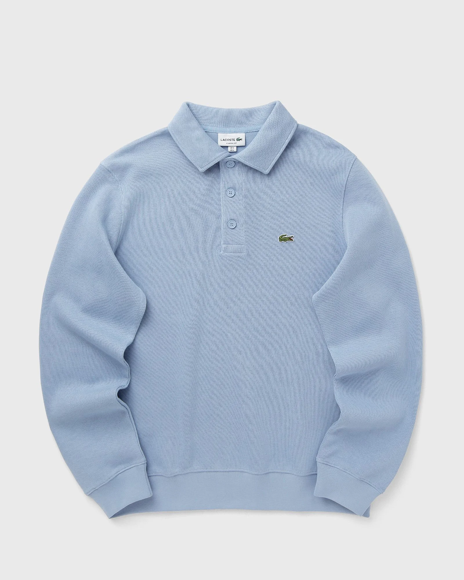 Ribbed Cotton Polo Collar Sweatshirt - 1