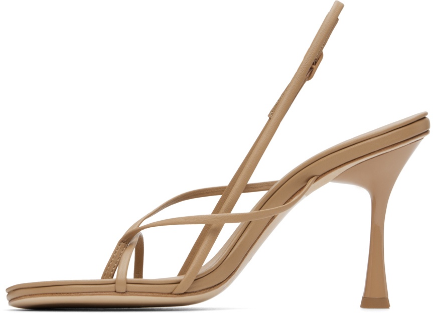 Beige Wishbone 90 Heeled Sandals - 3