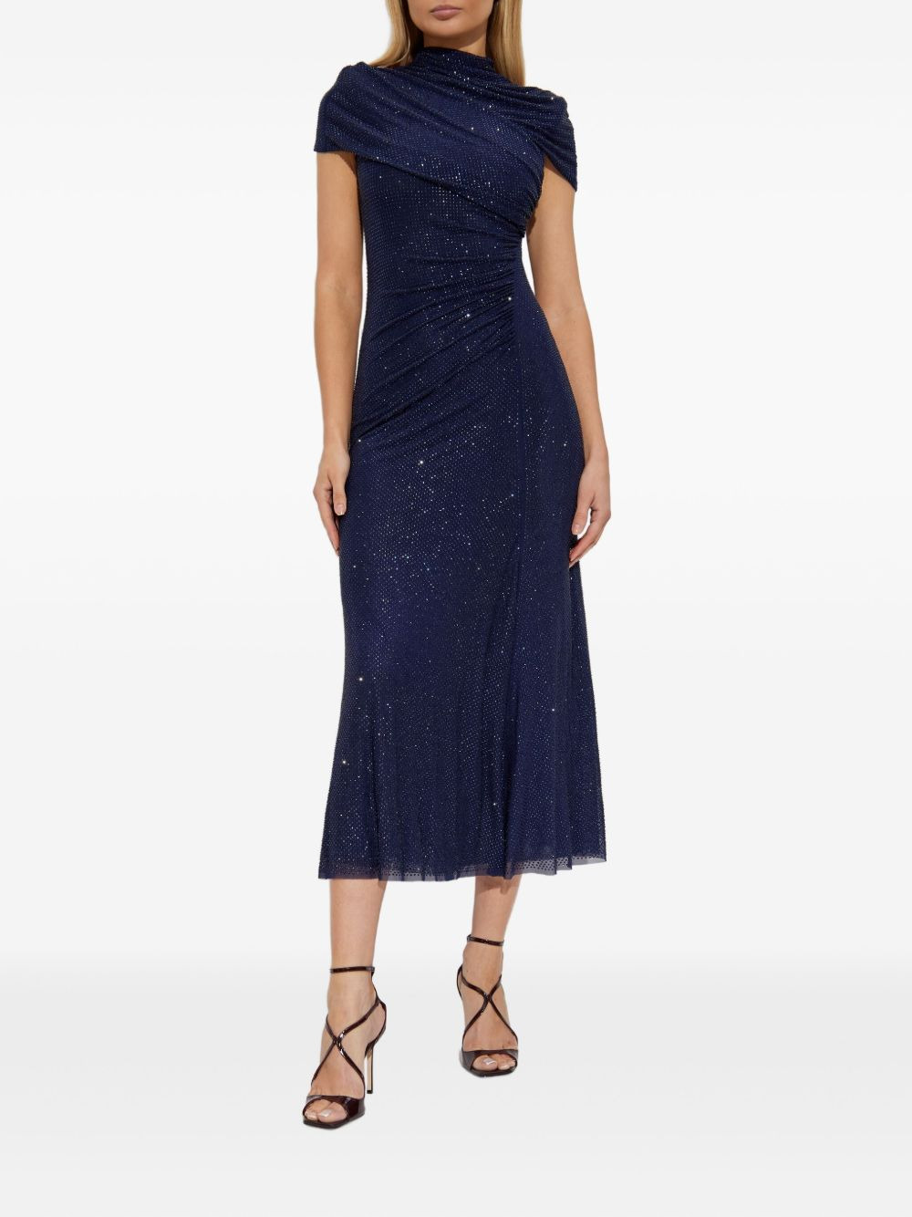 embellished draped dress - 2