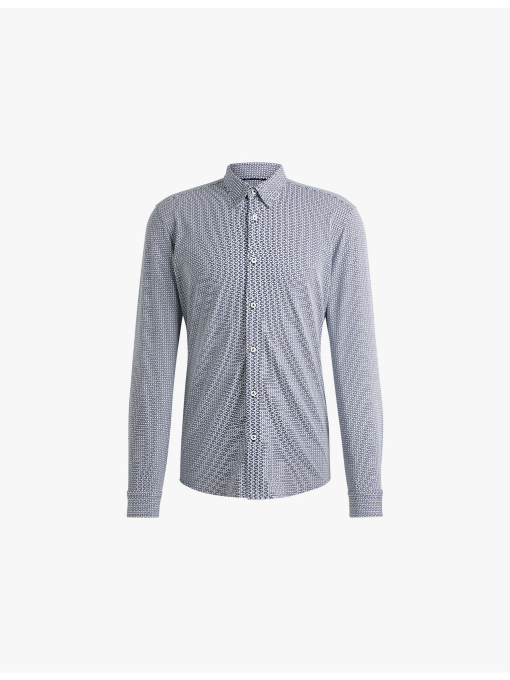 Slim-fit digital-print cotton-blend shirt - 1