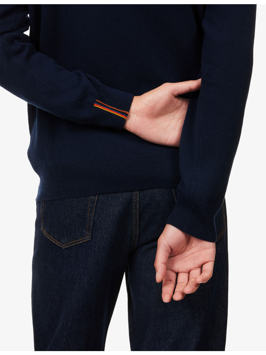 Crewneck Long-Sleeve Cashmere Knitted Jumper - 5