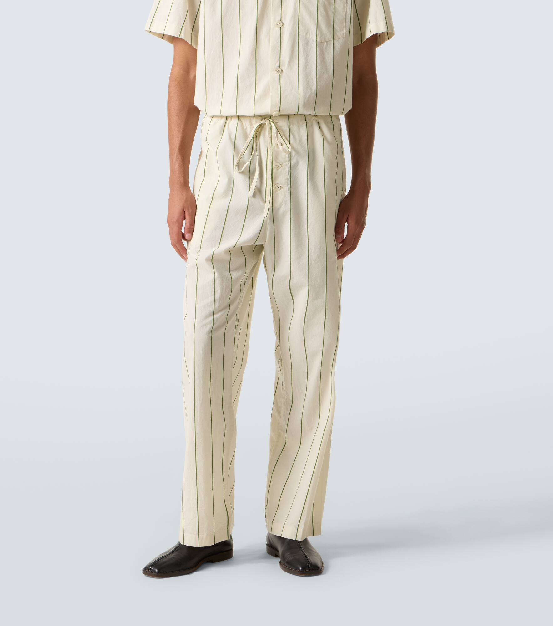 Celery striped cotton pajama pants - 3