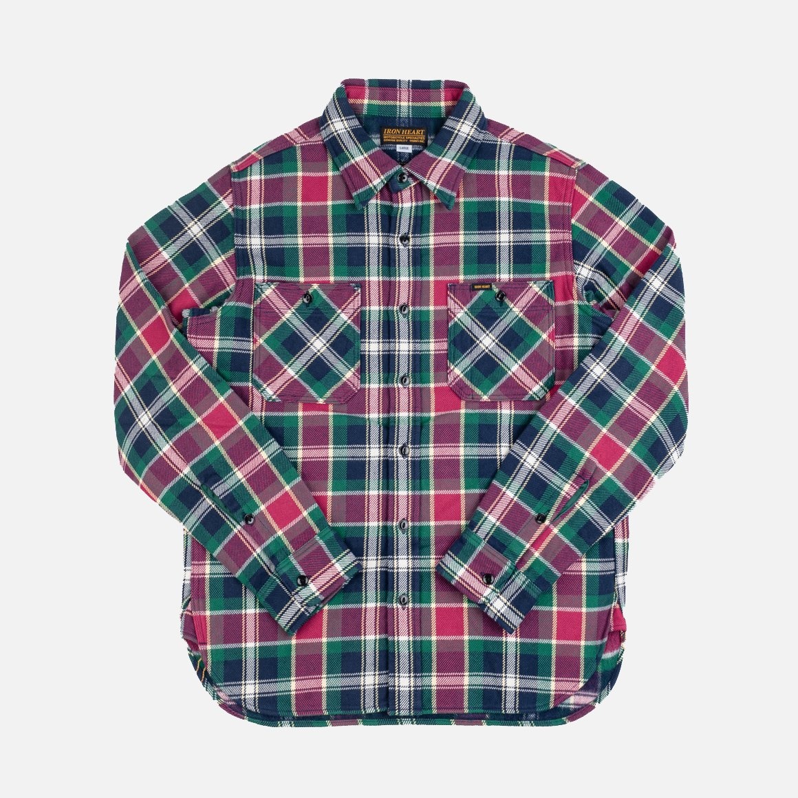 Ultra Heavy Flannel Crazy Check Work Shirt - Navy - 1