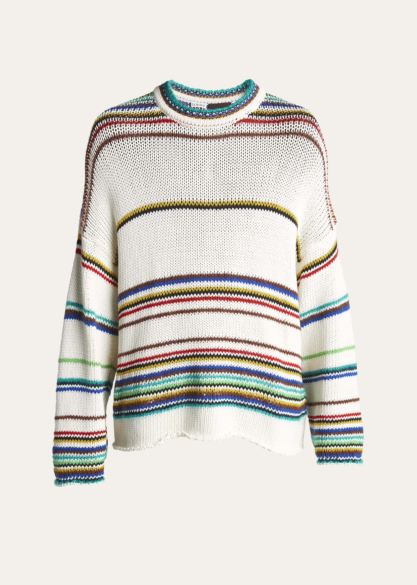 Men's Loose-Knit Multi-Striped Sweater - 1
