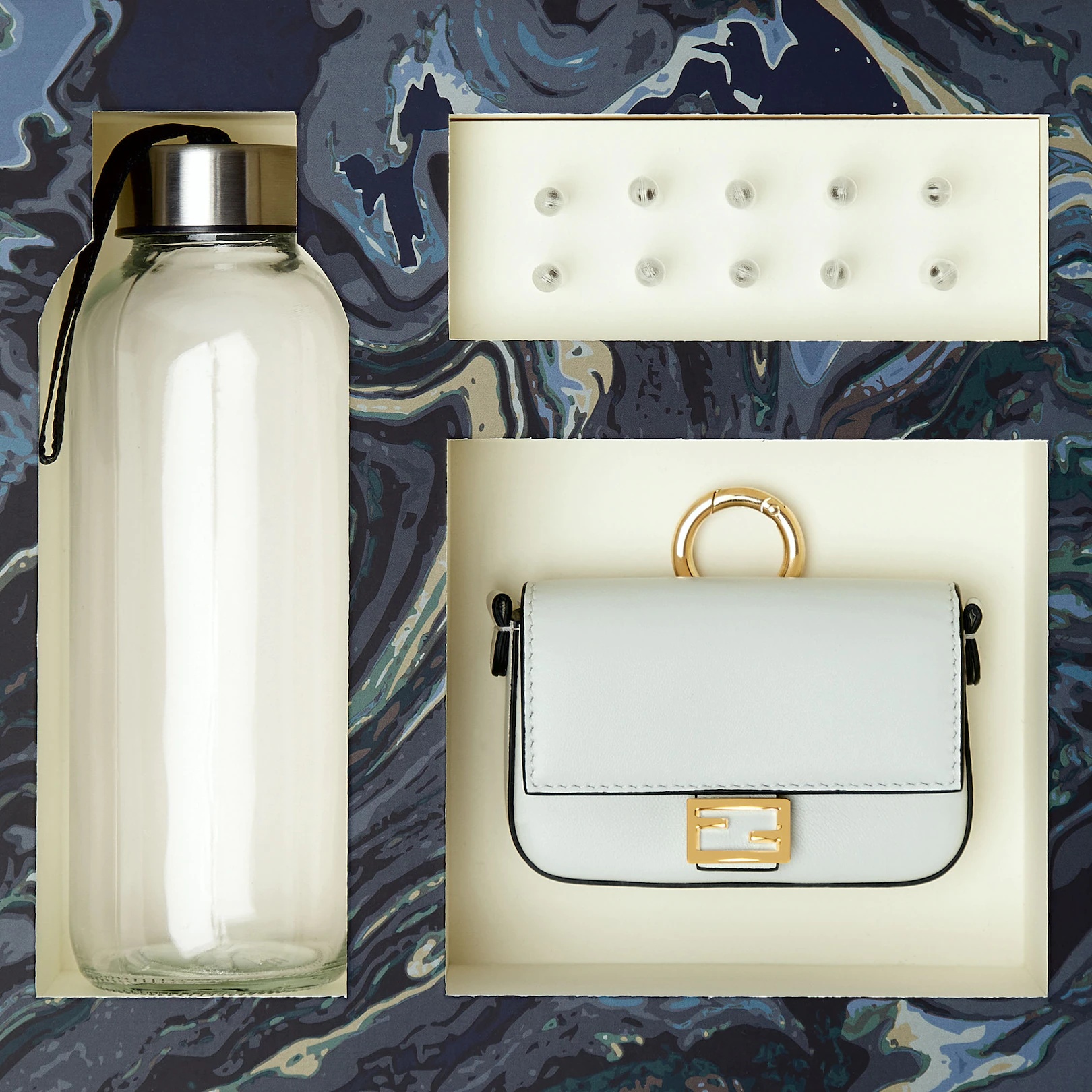 Leather charm with Fendi marbling kit - 2
