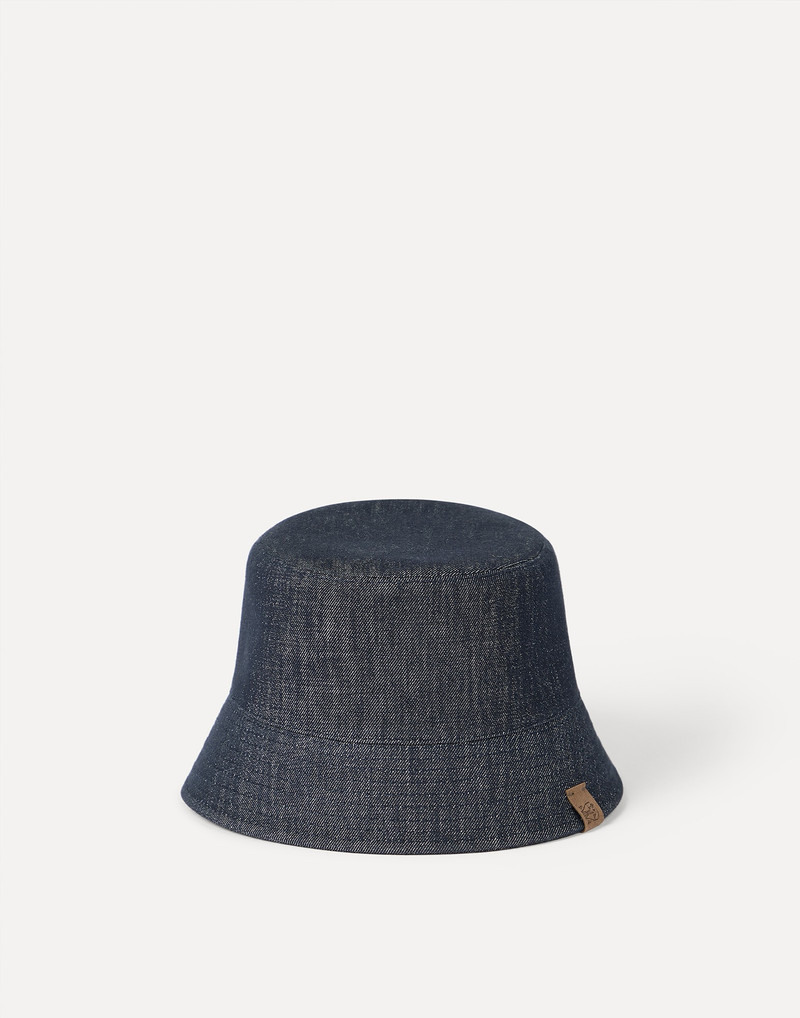Sparkling no-fade denim bucket hat with monili 1