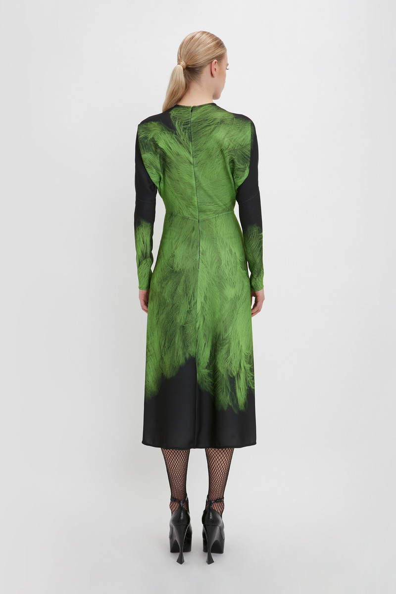 slim fit dress slacks Green One Sleeve Feather Bodycon Cocktail Dress Short Homecoming Gown
