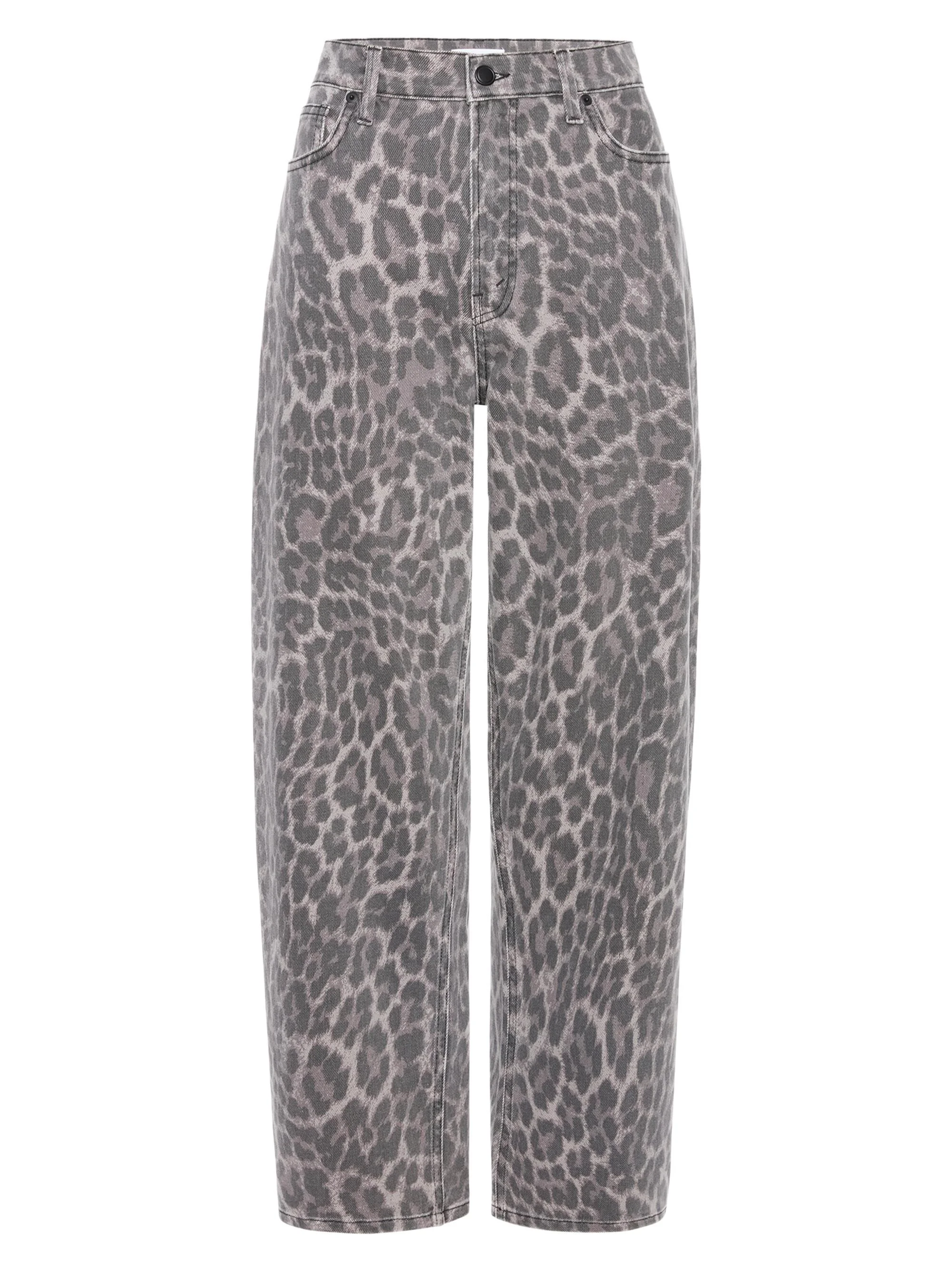 Women's Good Standard Leopard Barrel Jeans - Grey Lucky Leopard - 1
