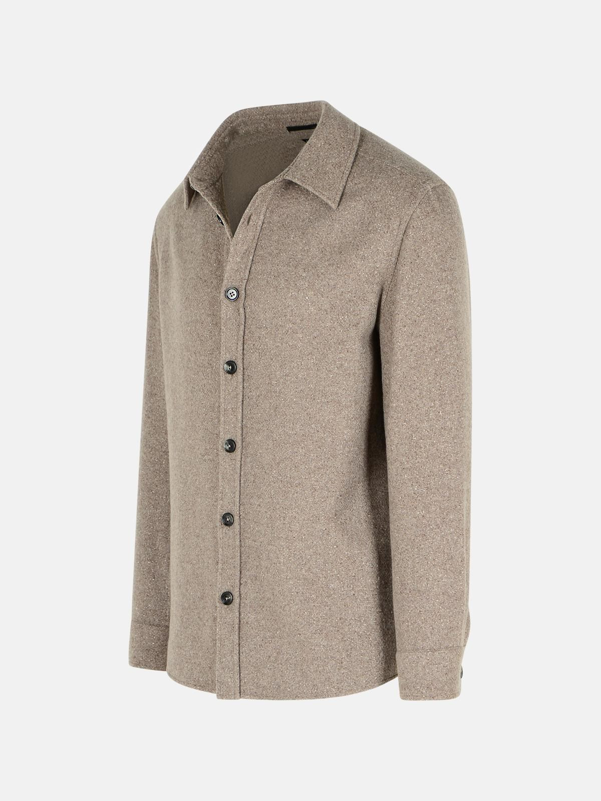 BROWN CASHMERE AND SILK SHIRT - 2
