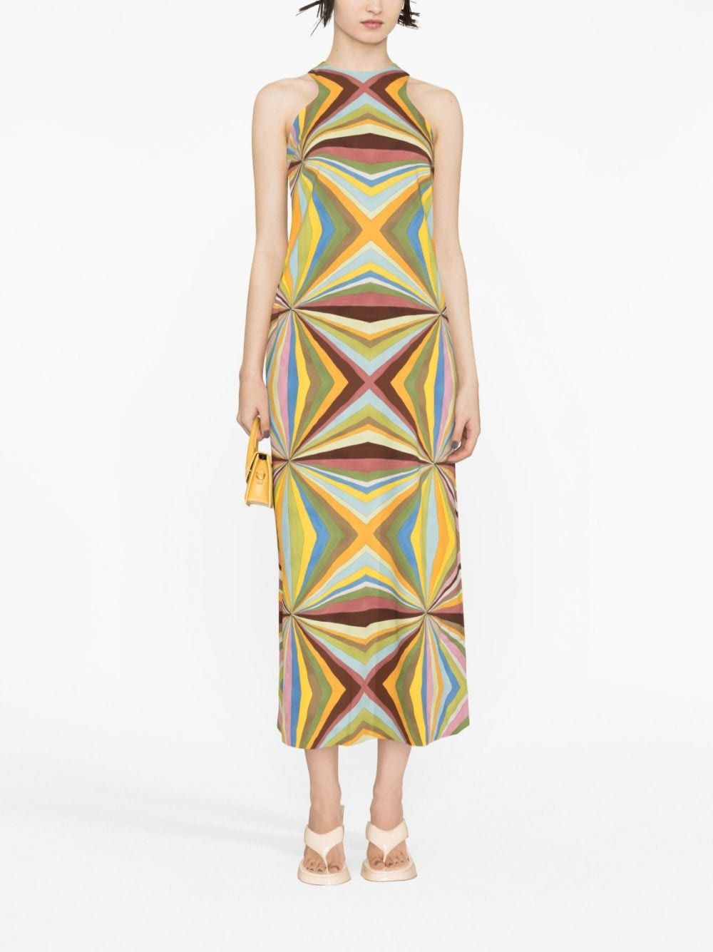 Racer geometric-print maxi dress - 2