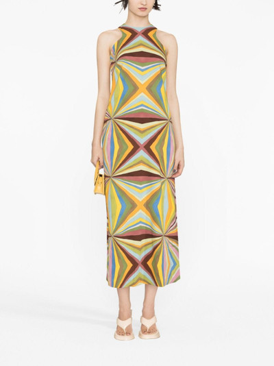 La DoubleJ Racer geometric-print maxi dress outlook