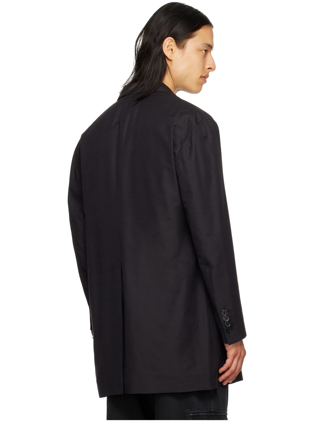 Black Deconstructed Blazer - 3