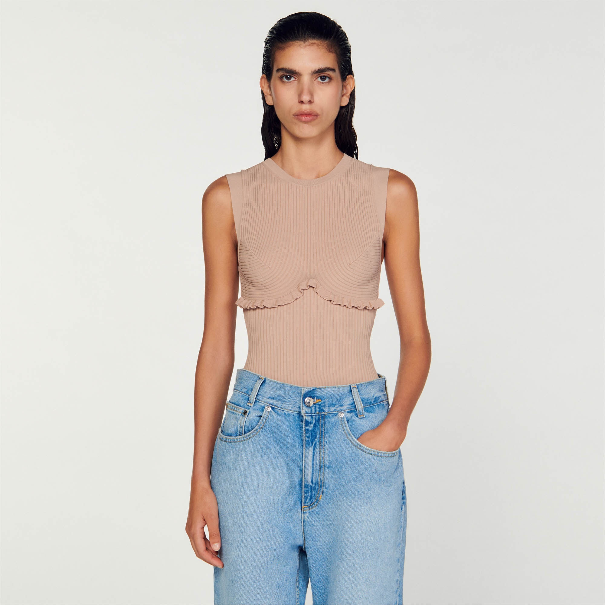 RIBBED KNIT BODYSUIT - 5