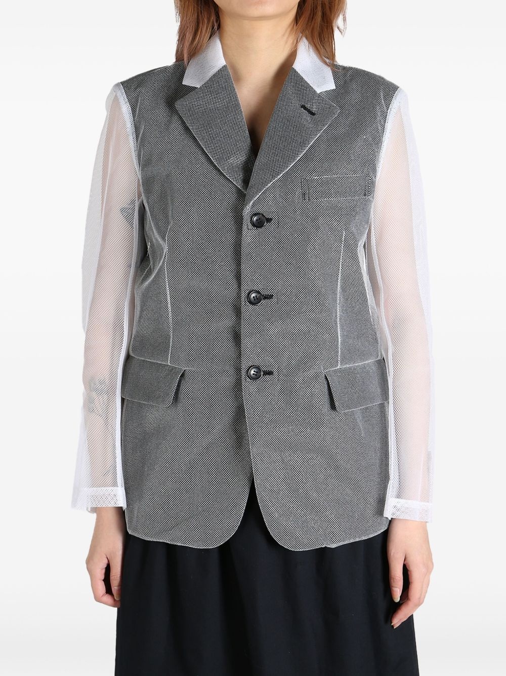 transparent-panelling blazer - 2