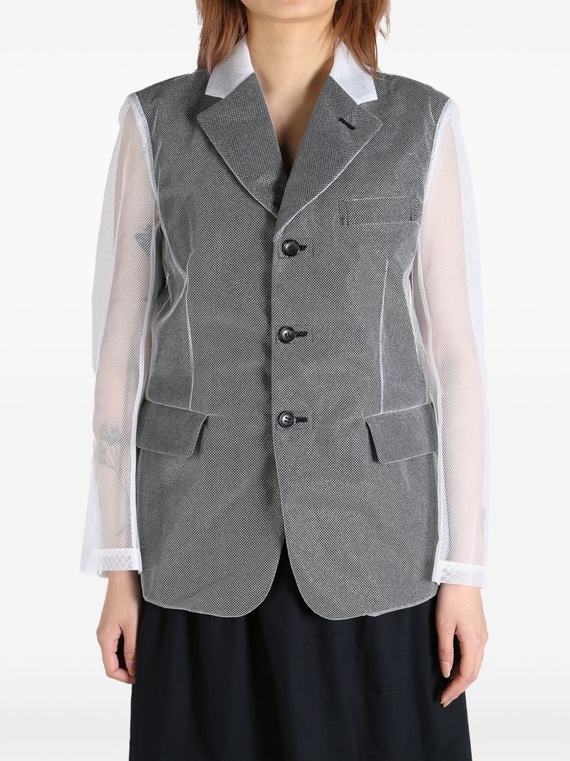 Comme Des Garçons transparent-panelling blazer outlook