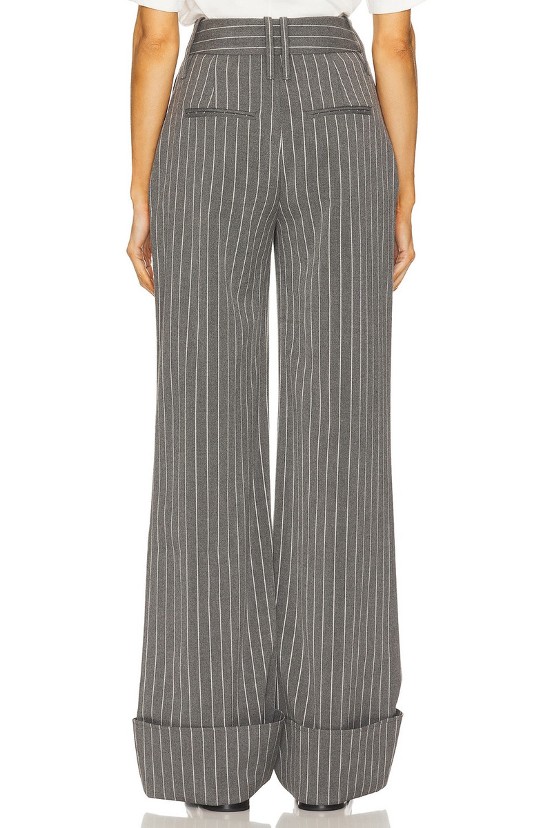 Pinstripe High Waist Cuffed Pants 5