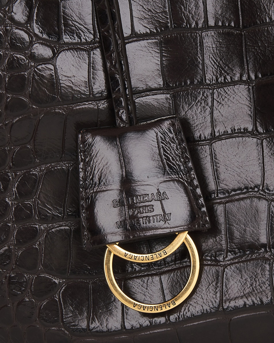 Rodeo Small Croc Embossed Top Handle Bag - 7