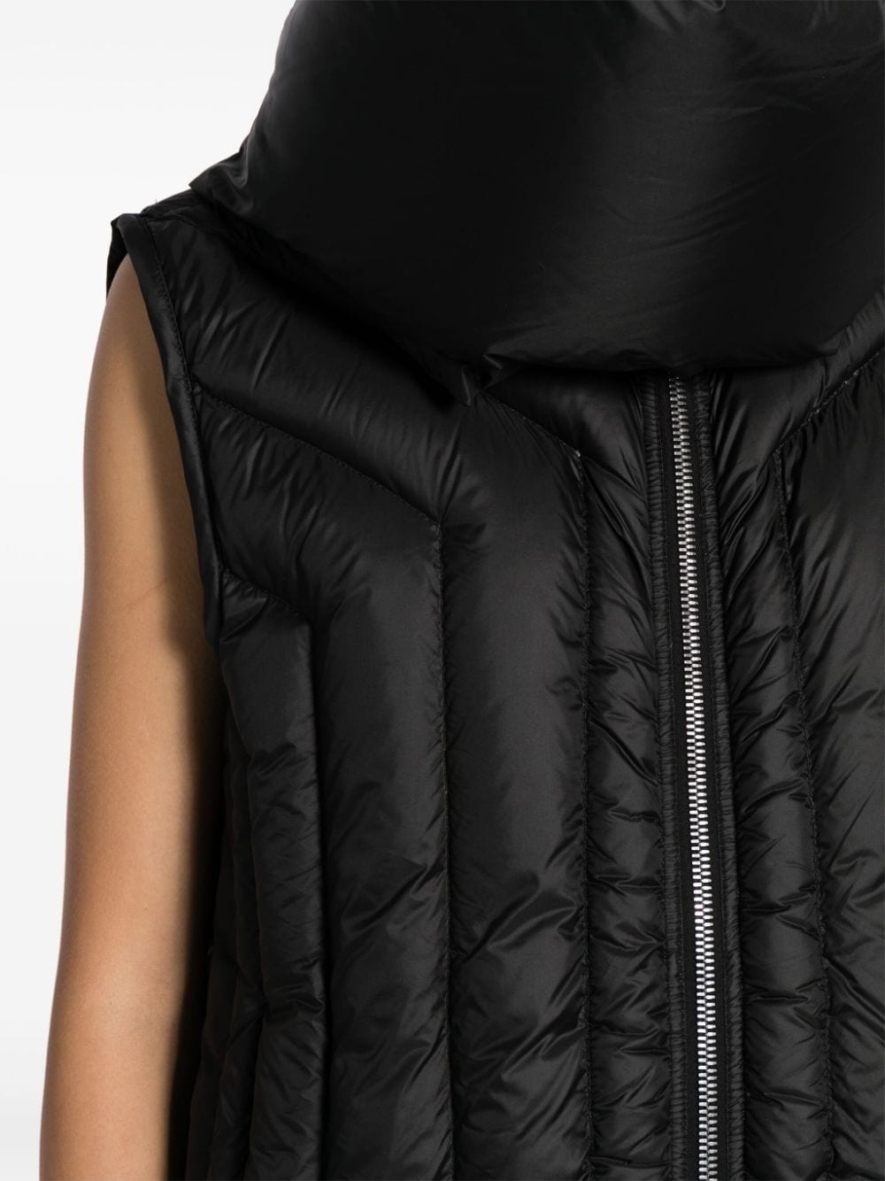 funnel-neck quilted down gilet - 5