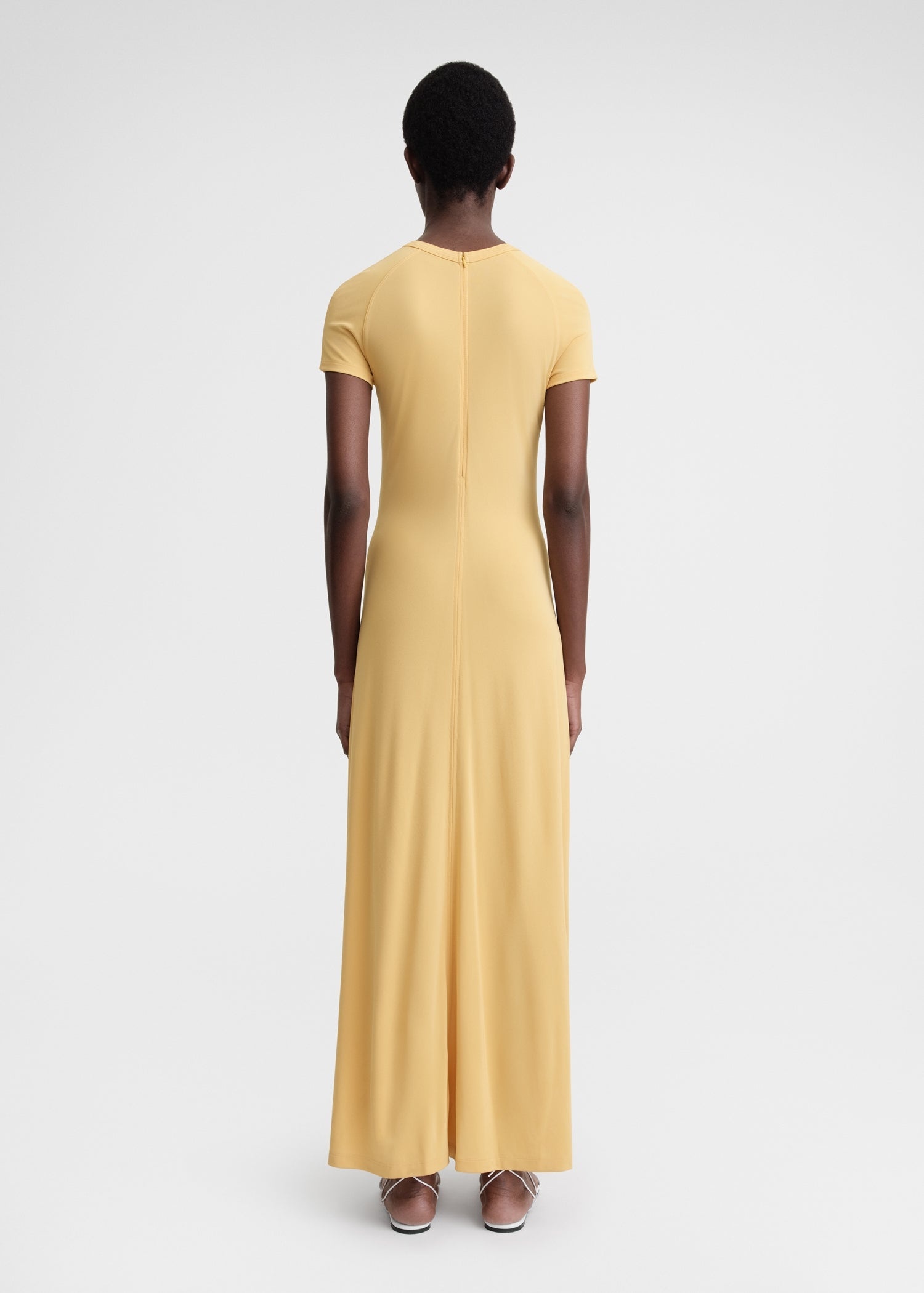 Fluid jersey dress cornsilk - 4