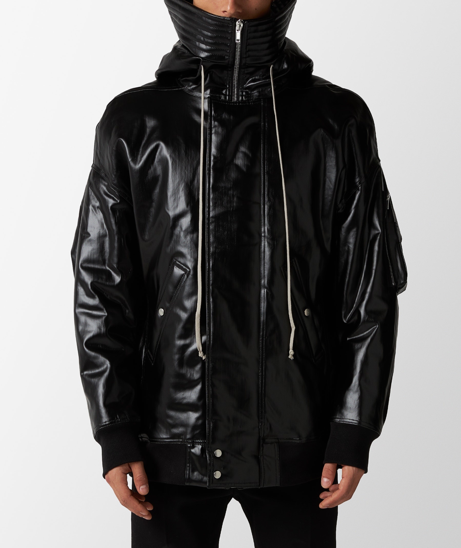 Rick Owens DRKSHDW Denim Padded Long Bomber Jacket Rick Owens DRKSHDW Denim Padded Long Bomber Jacket