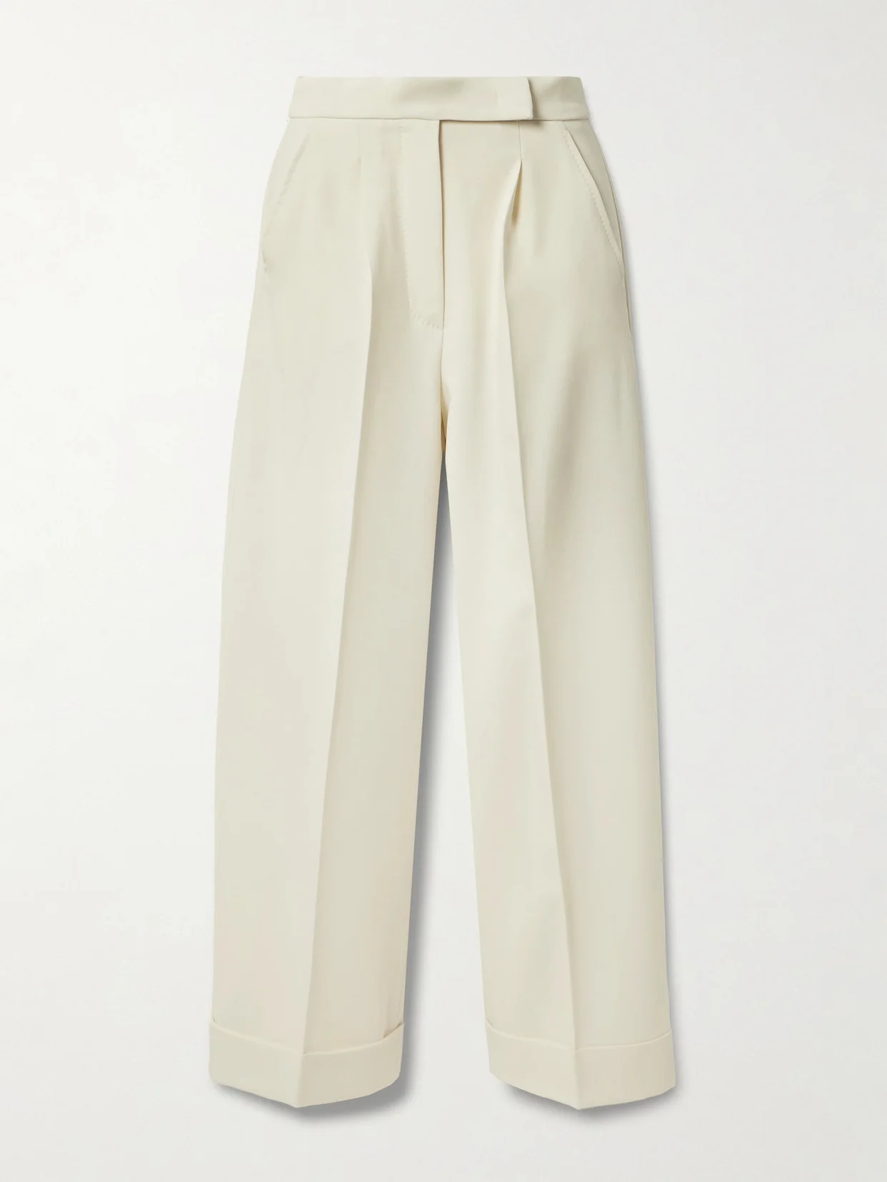 Pleated Wool-blend Wide-leg Pants - 1