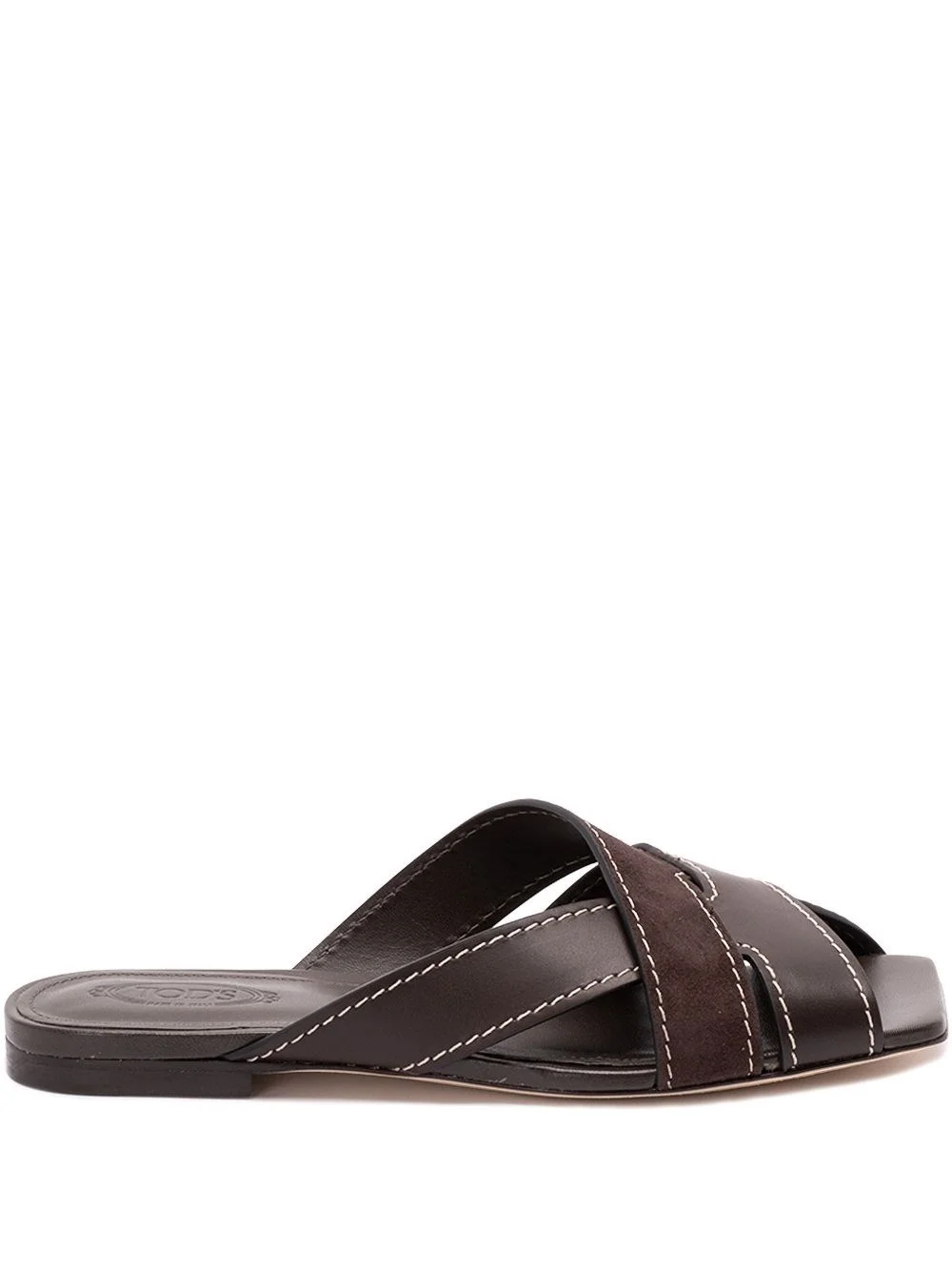 Leather flat sandals - 1