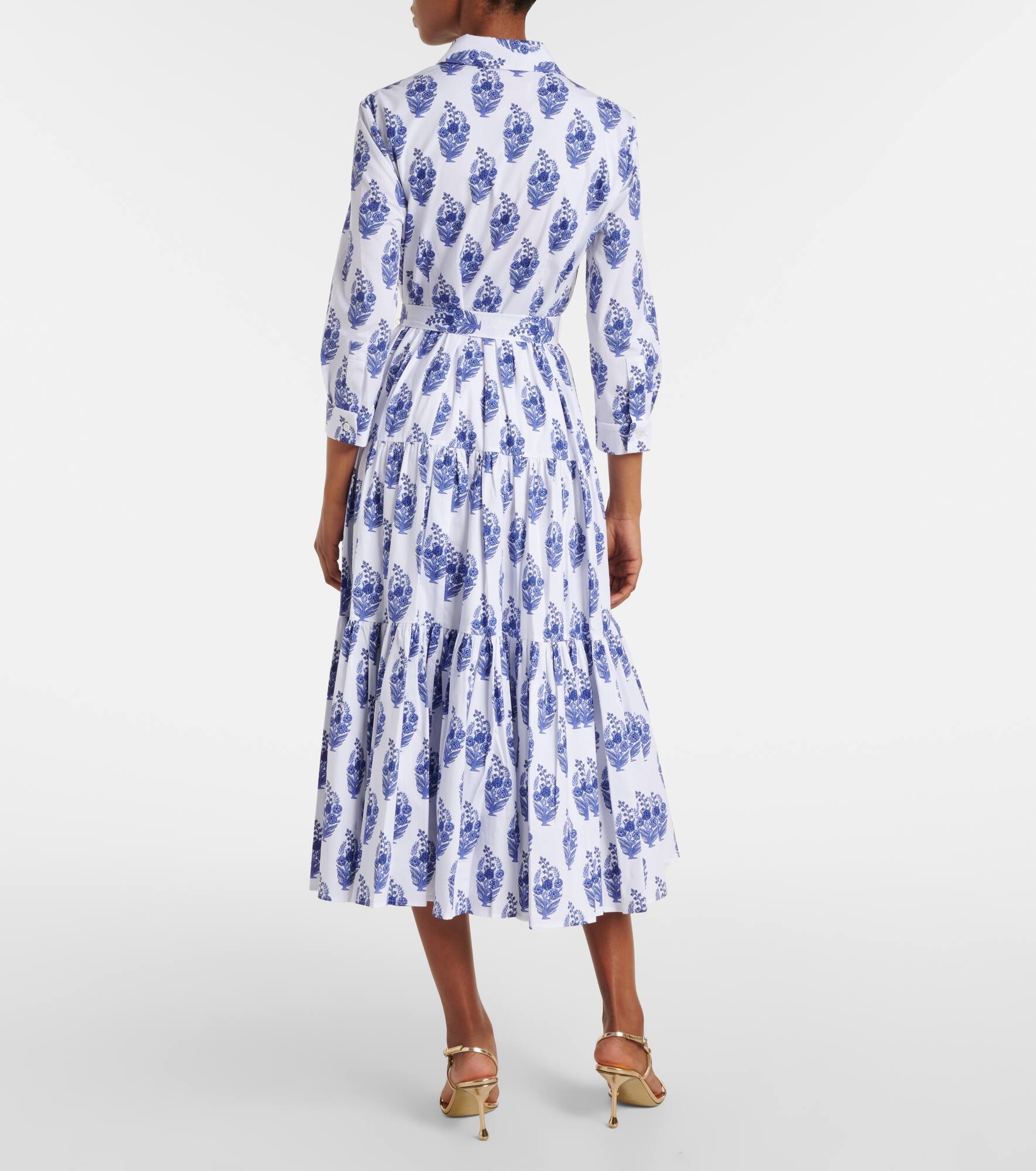 Floral cotton-blend shirt dress - 3
