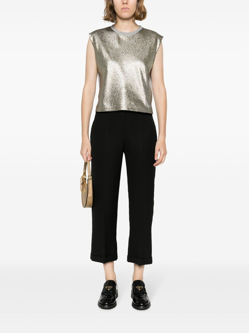 GIAMBATTISTA VALLI logo-embroidered duchess-satin top outlook
