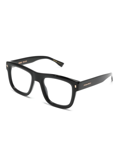 DSQUARED2 logo-debossed square-frame glasses outlook